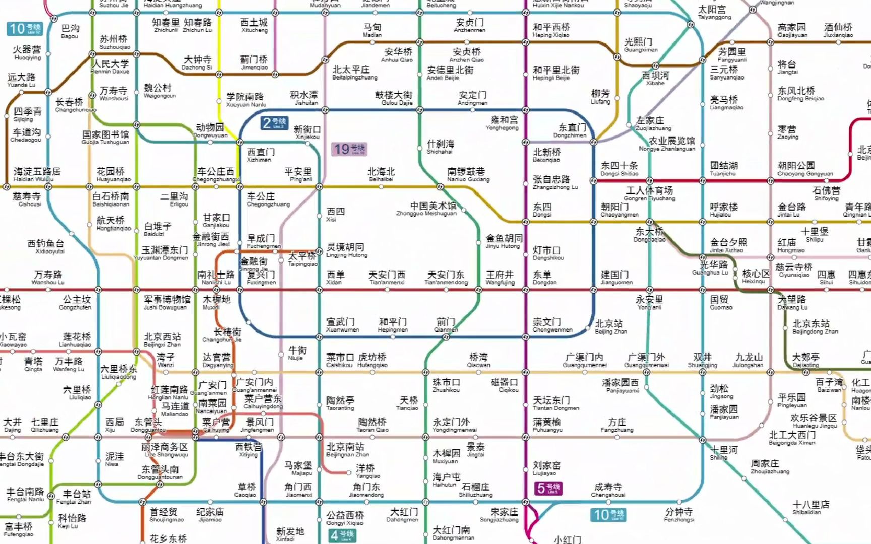 北京地铁远期规划(1969