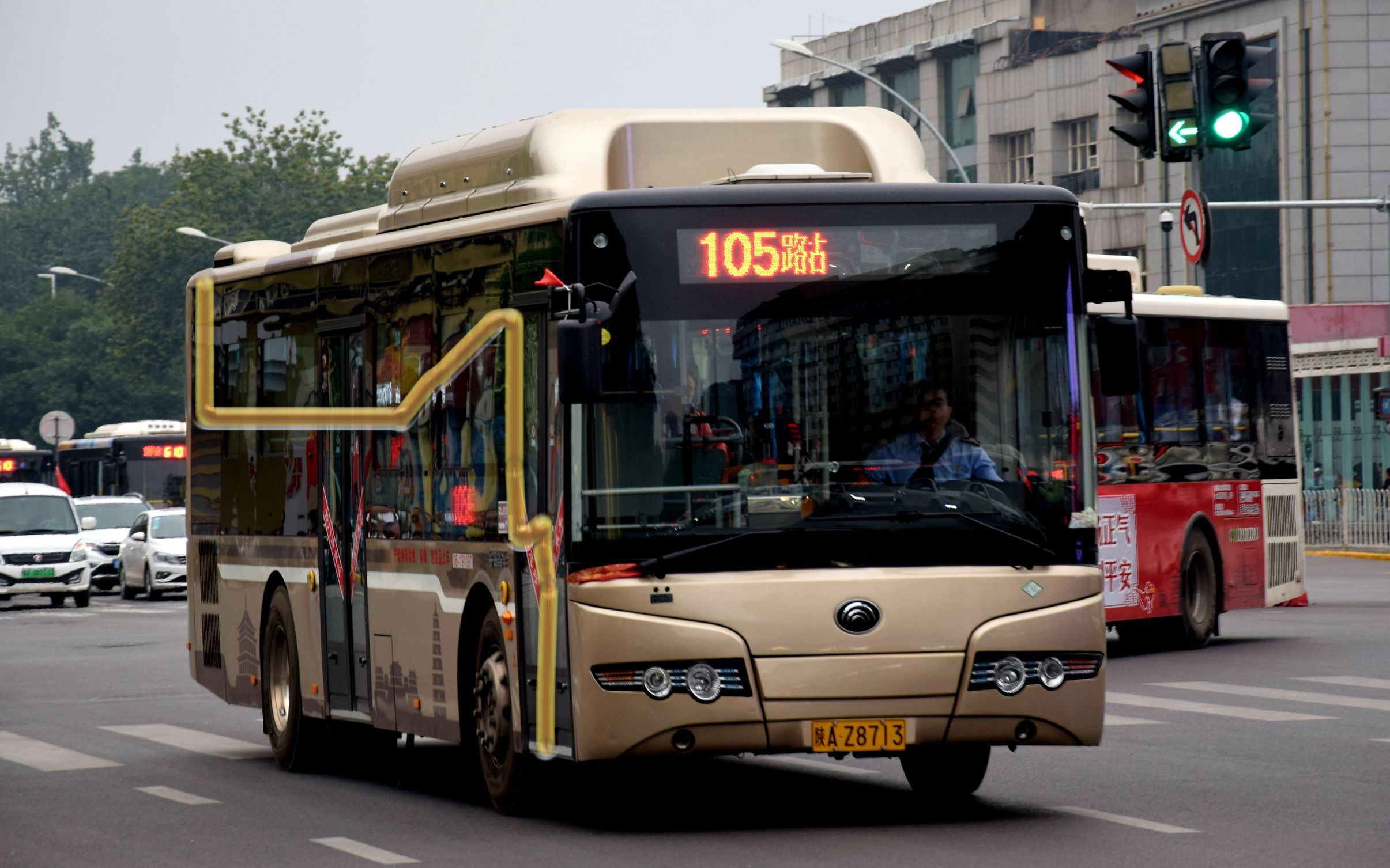 「xatr#258」西安公交105路 火车站→纺西街南口 全程前面展望_哔哩