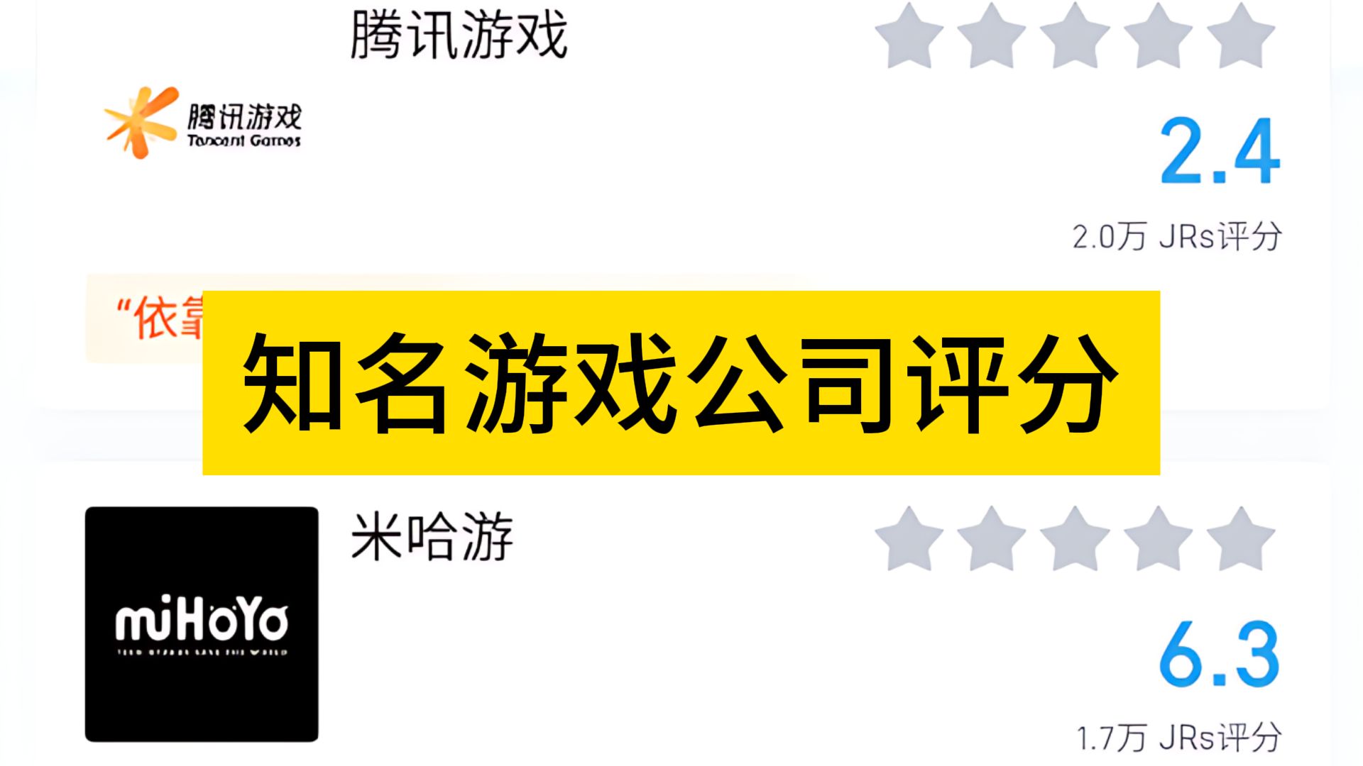 虎扑评分,知名游戏公司评分哔哩哔哩bilibili手游情报