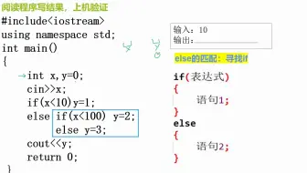 阅读程序 else的匹配 变态在花括号的省略
