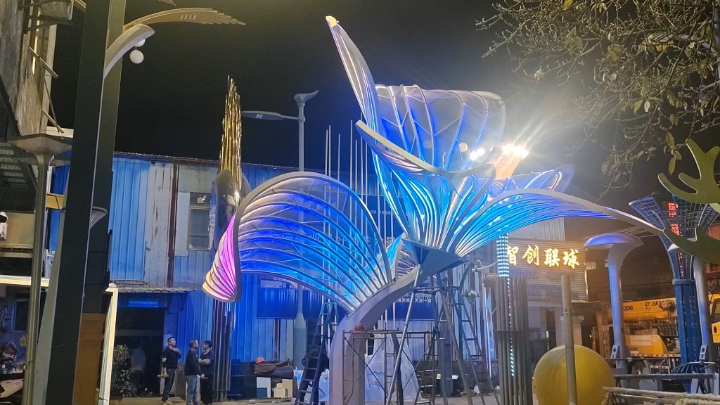 非标定制文旅景观灯光小品雕塑艺术美陈装置樱花