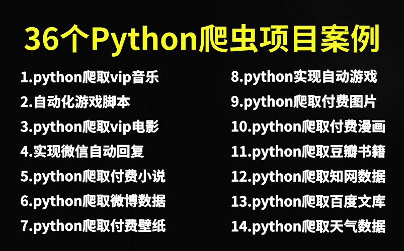 【附源码】目前B站最完整的36个Python爬虫实战案例,学完可自己爬取,超适合小白入门学习的Python零基础教程哔哩哔哩bilibili