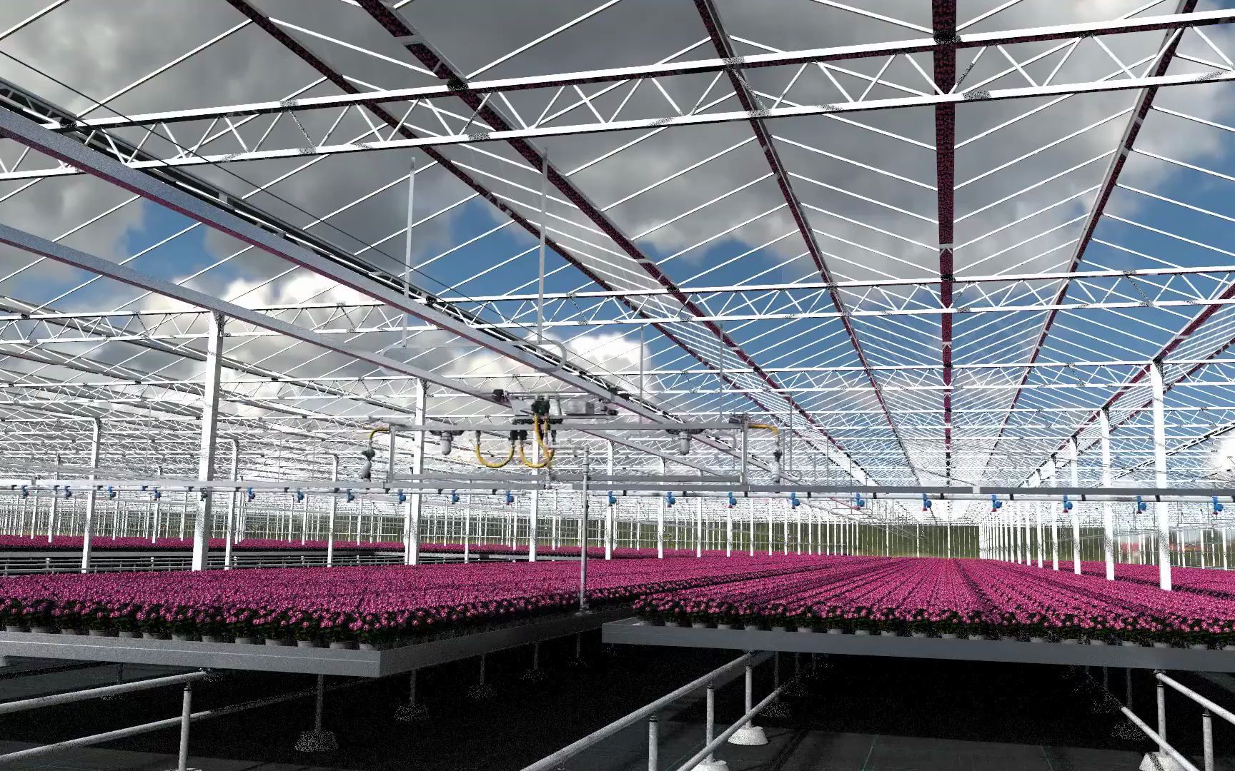 智能温室大棚,花卉园艺,苗床自动化系统#玻璃温室 #智能温室 #现代