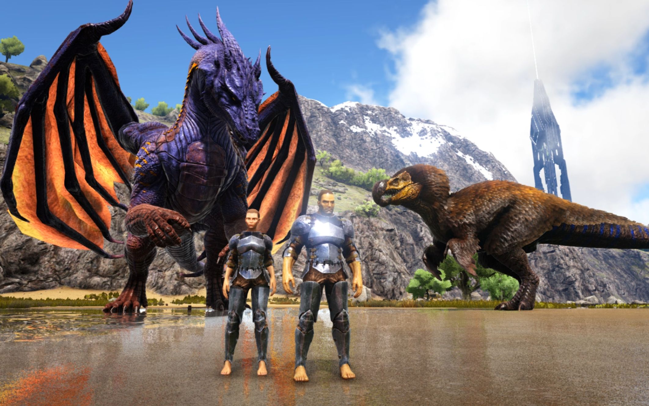 方舟生存进化-恐龙扮演 毛哥变身巨型喷火龙vs妹子变身嘟嘟霸王龙 谁