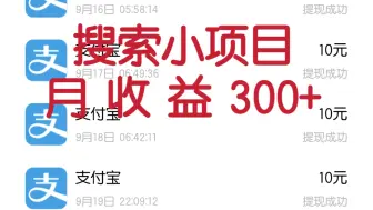 下载视频: 百度搜索项目，搜索就有收益，月收益300+！