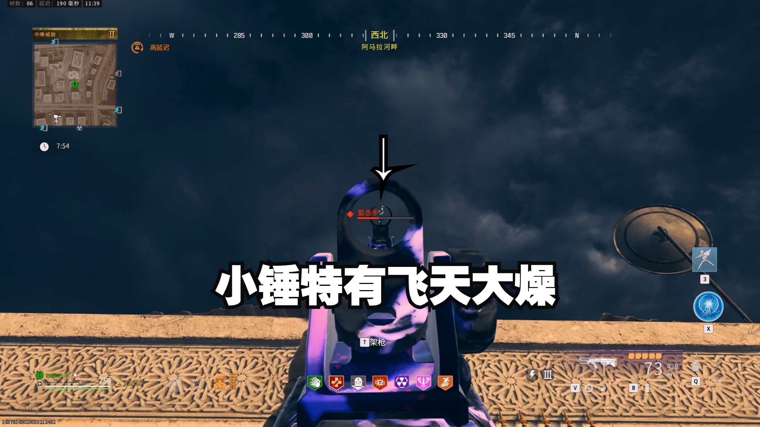 小锤特有僵尸模式飞天狙击手