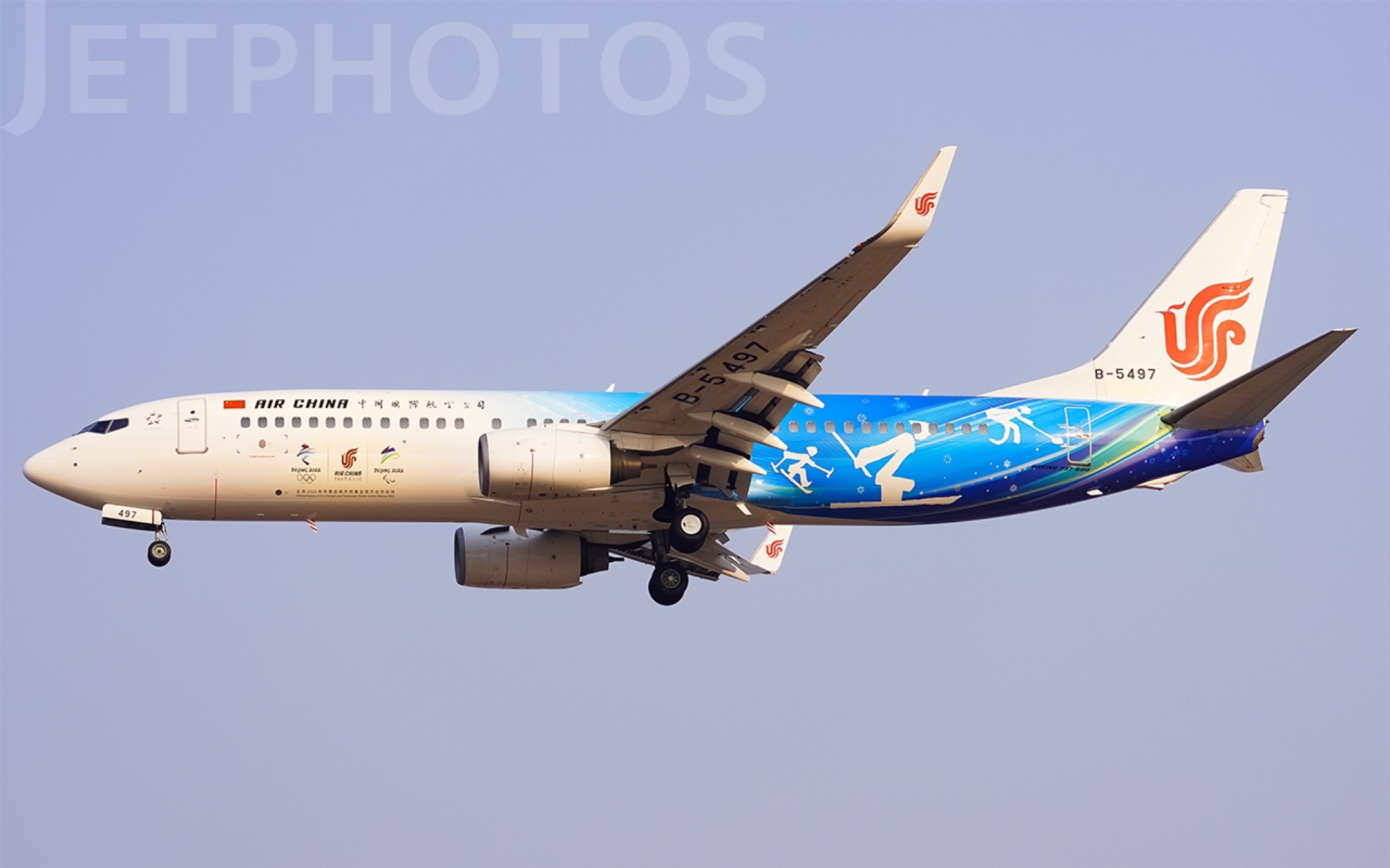 【航空摄影】中国国际航空最新冬奥运动号彩绘机首航归来