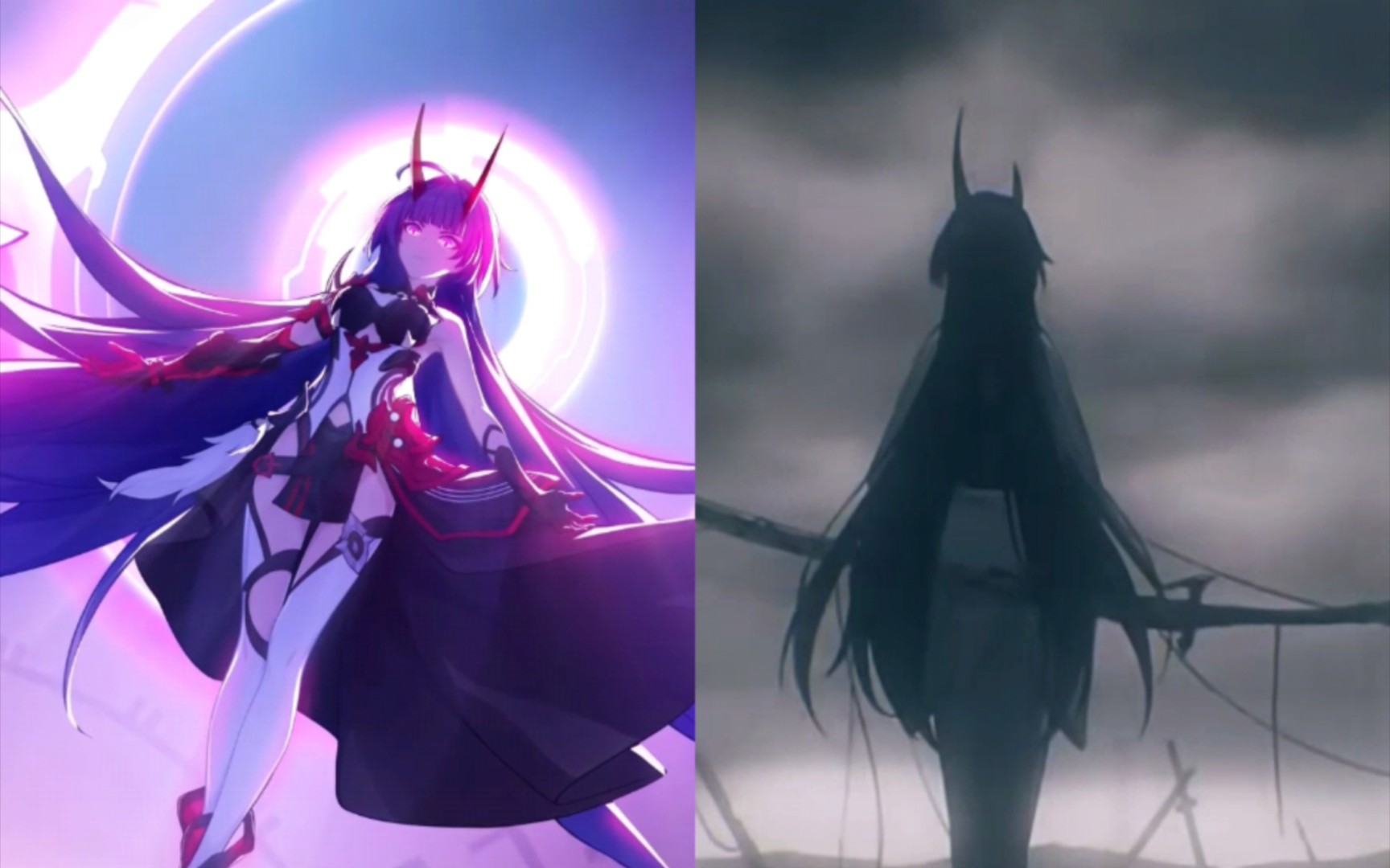 黄泉pv过去背影与雷之律者芽衣对比