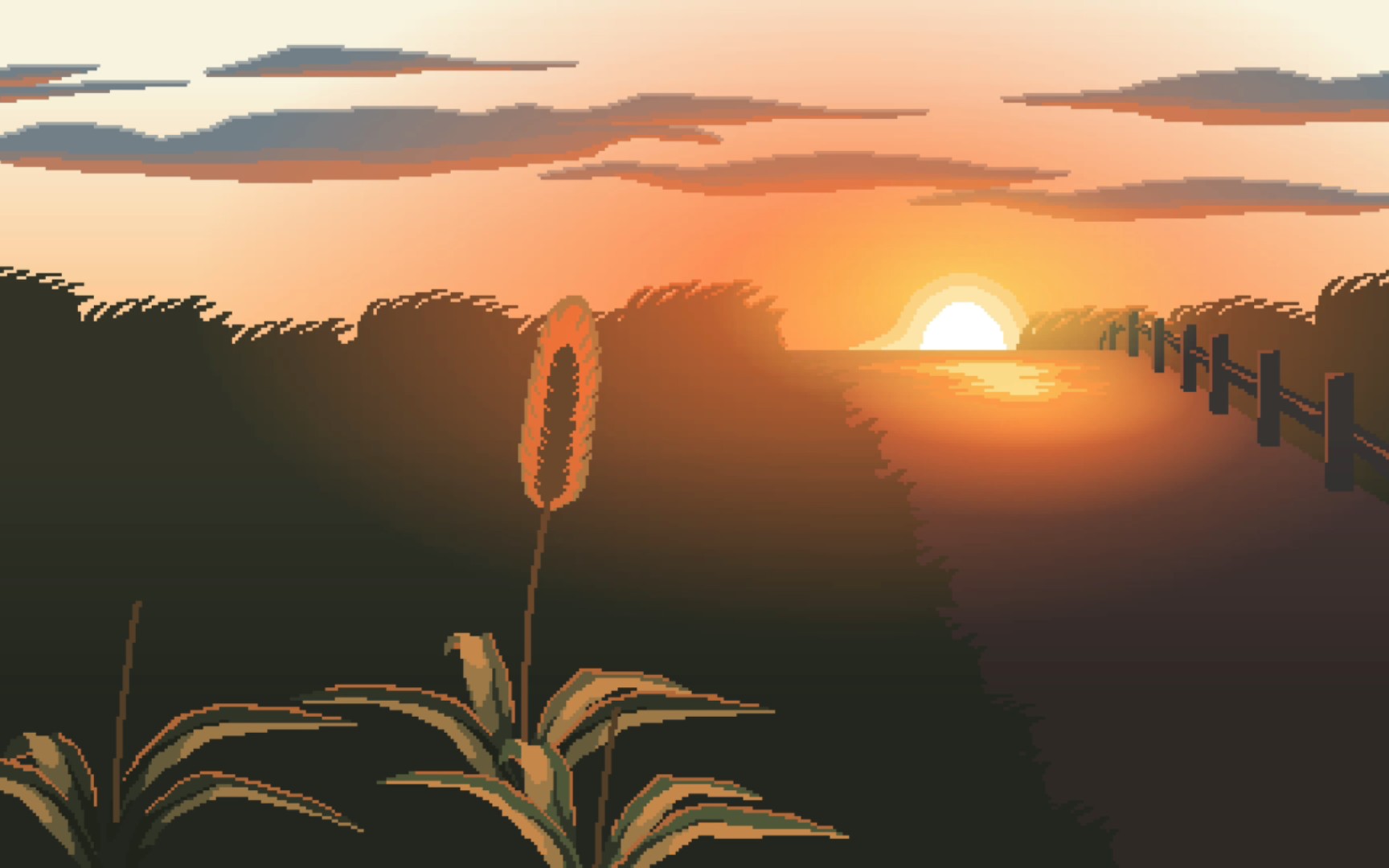 新手的像素画测试——日落草(grass)