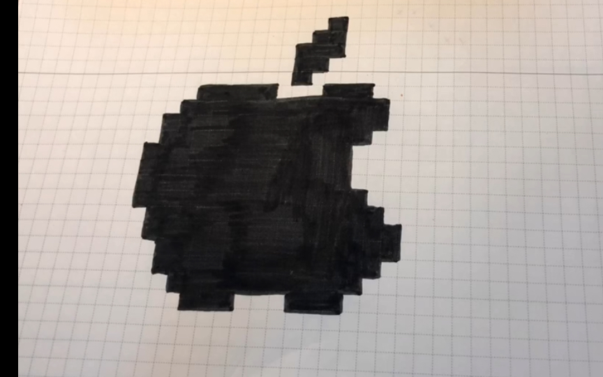 像素画单色苹果