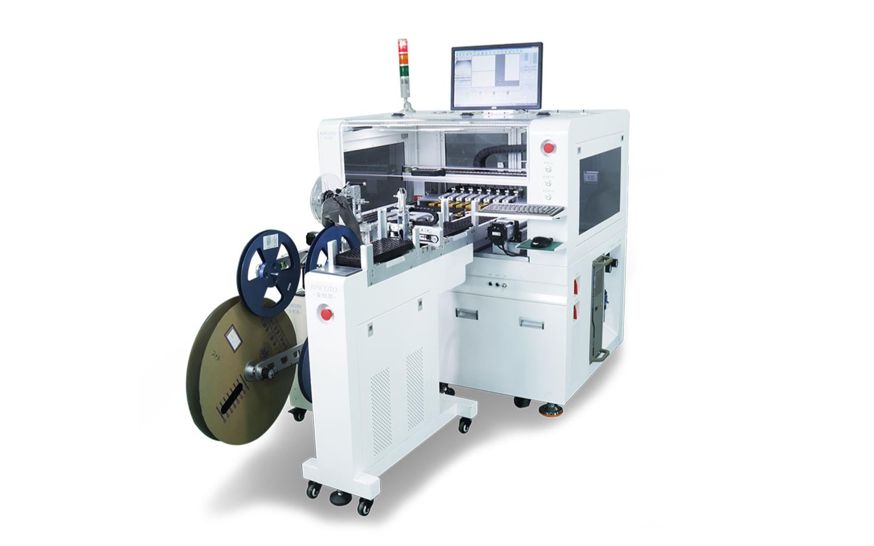 金创图托盘编带一体烧录机k2000自动ic烧录机2个真空吸嘴8个烧录工位