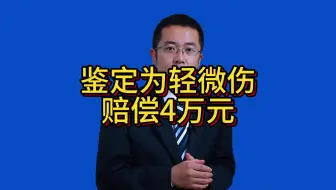 鉴定为轻微伤，赔偿4万元