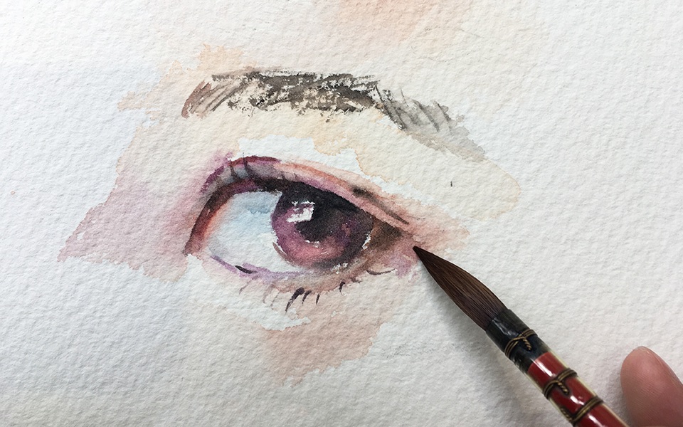 画时光用水彩画眼睛系列第二弹眼睛67四分之三侧