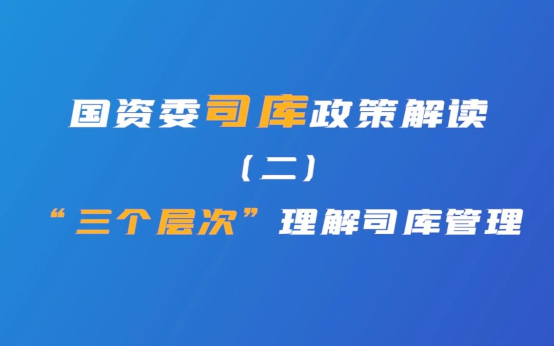 国资委司库政策解读——“三个层次”理解司库管理哔哩哔哩bilibili