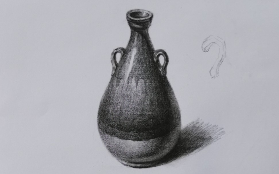 亚力素描—素描中级班单个物体油壶的练习