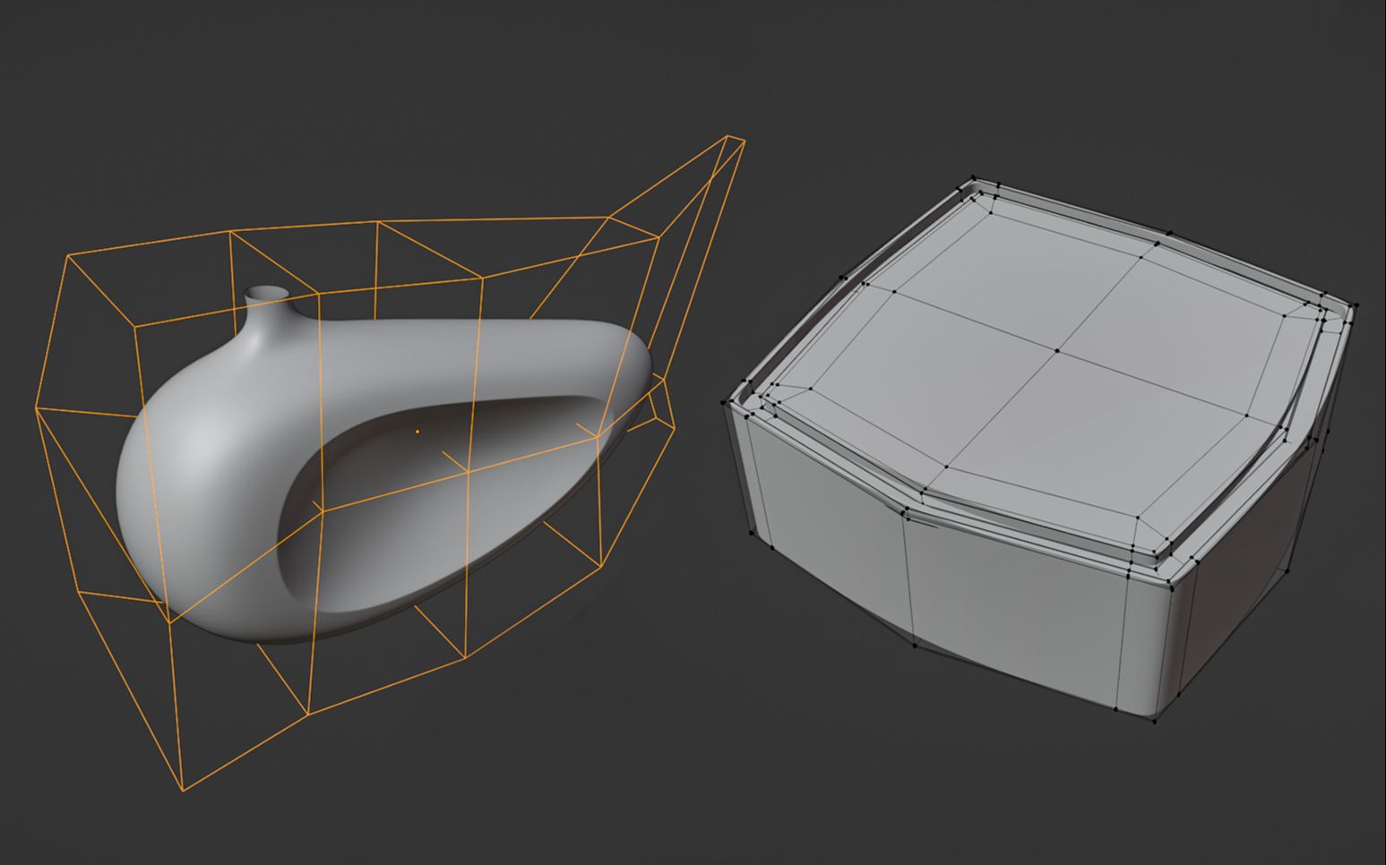 blender 硬表面建模 晶格修改器 细分下的凸角布线