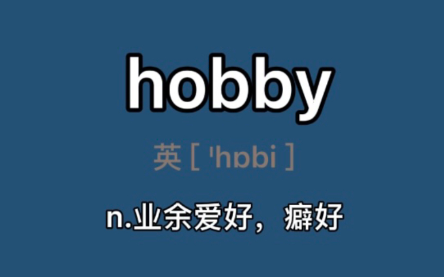 〖考研+四六级〗hobby:n. 业余爱好,嗜好; <古> 小马,马驹; 燕隼哔哩哔哩bilibili