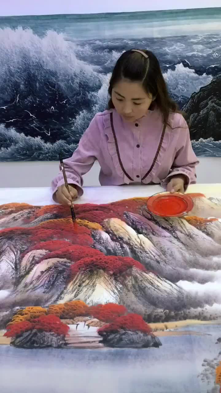 画家李敏的新作千里江山图