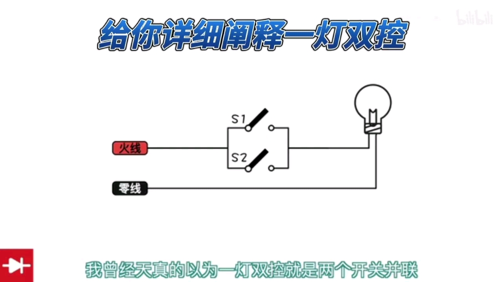 给你详细阐释一灯双控的工作原理及接线哔哩哔哩bilibili