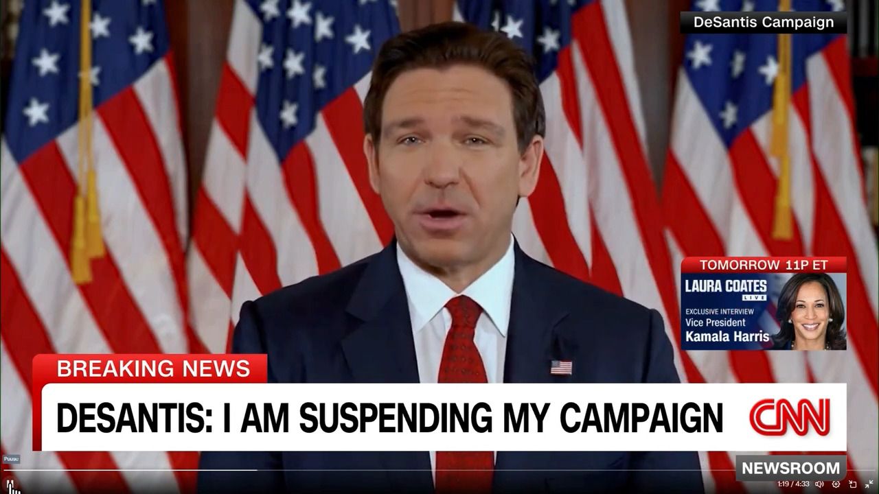 CNN | 德桑蒂斯宣布退选 Ron DeSantis ends his 2024 presidential campaign哔哩哔哩bilibili