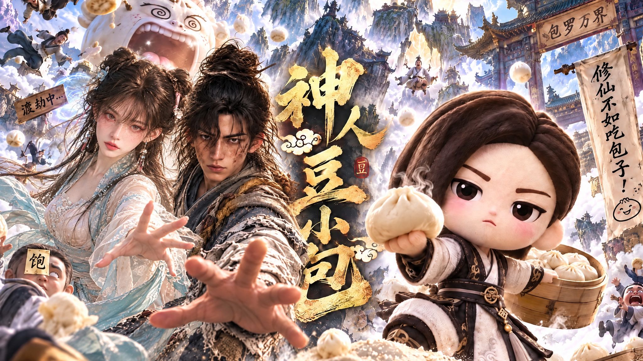 （神人豆小包）第五集。倒霉小哥穿越修仙界，开局绑定神人豆包系统