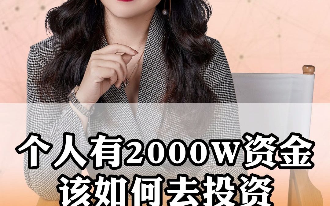 个人有2000w资金该如何去投资哔哩哔哩bilibili