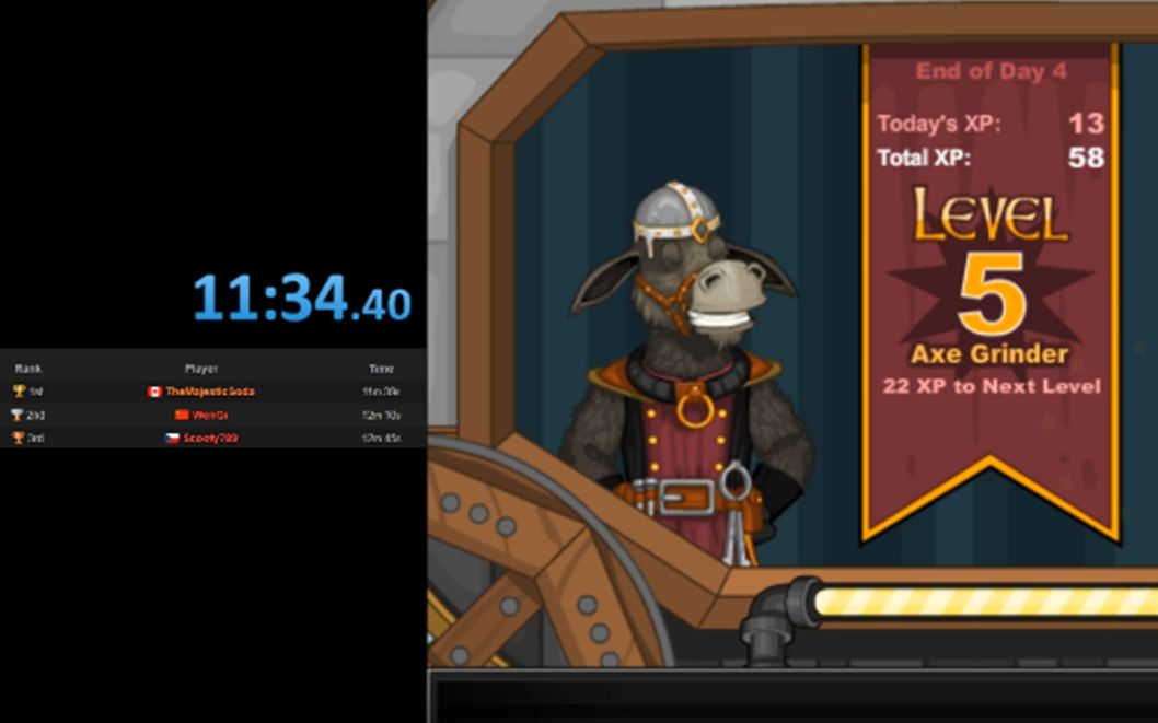 11分34秒40,再破《杰克的铁匠铺》世界纪录