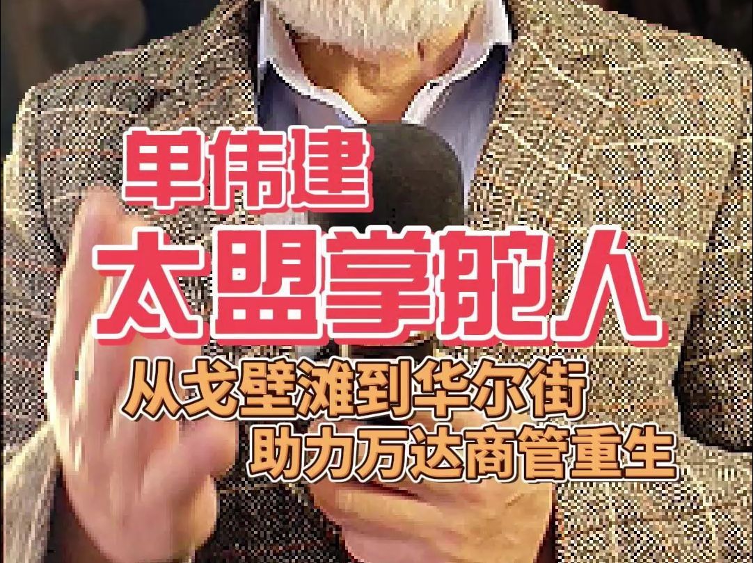 单伟建从戈壁滩到华尔街,太盟掌舵人助力万达商管重生哔哩哔哩bilibili