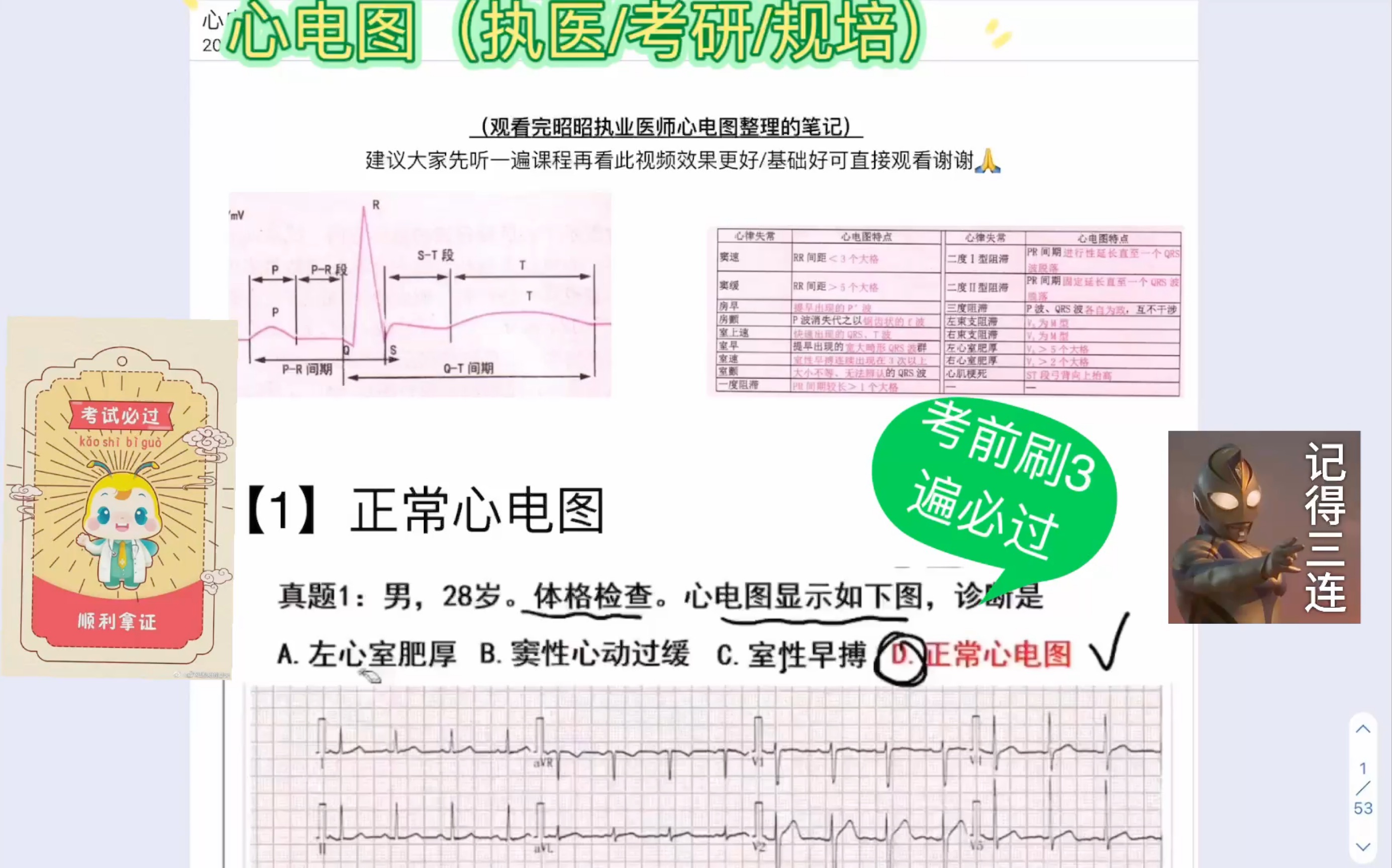 [图]心电图秒杀迅速掌握技巧总结（执业医师/医学考研/规培考试）医学生必备！