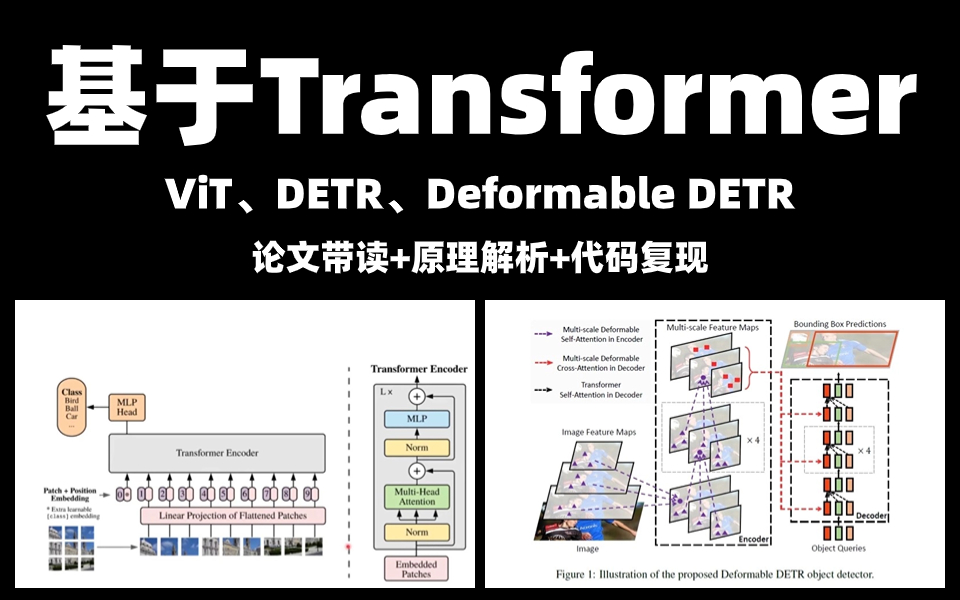 基于Transformer的ViT、DETR、Deformable DETR 论文带读+原理解析+代码复现哔哩哔哩bilibili