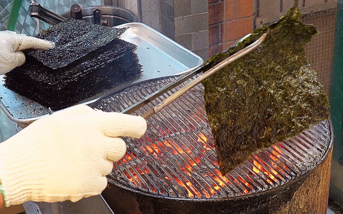 活动作品木炭烤紫菜烤海苔韩国街头小吃韩国美食
