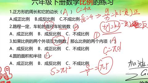 六年级数学比例的练习课 好好练习 这个知识点很重要 学会了吗 哔哩哔哩