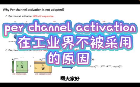 AI模型量化为什么不怎么采用per channel粒度来量化激活呢?哔哩哔哩bilibili