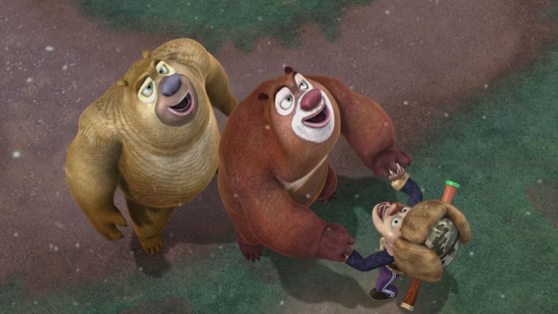 《冬天的第一场雪》蹦蹦找到了吉吉和毛毛,觉得捉迷