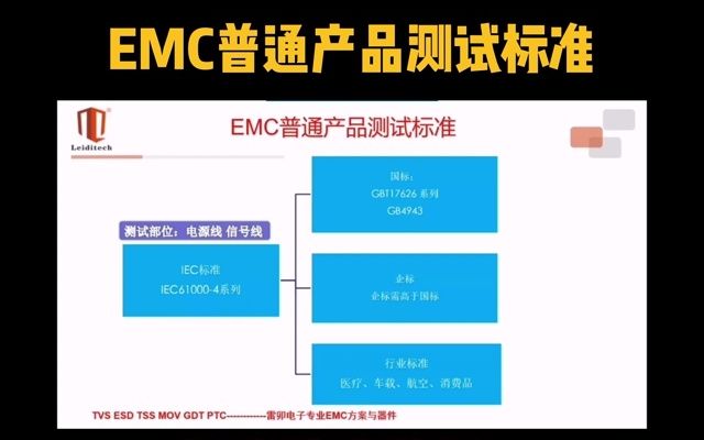 [图]EMC电磁兼容---雷卯针对普通产品的测试标准介绍