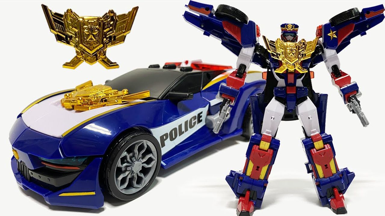 迷你特工队变形特警战车机器人玩具!