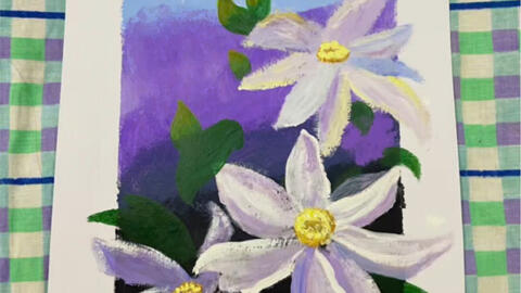 治愈系丙烯画vlog第22集 福音画 谷中百合花 背景音乐 谷中百合花 零基础学画画 丙烯画绘画过程视频 新手入门 看过的朋友帮我点个赞 谢谢大家 哔哩哔哩