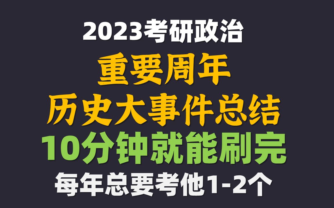 [图]2023考研政治 每年都要考1-2分的 重要周年历史事件总结 10分钟就能刷完