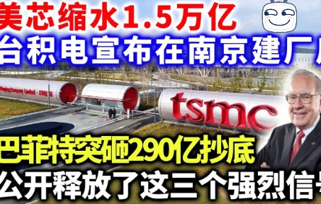 美芯缩水1.5万亿,台积电宣布在南京建厂后,巴菲特突砸290亿抄底,公开释放了这三个强烈信号哔哩哔哩bilibili