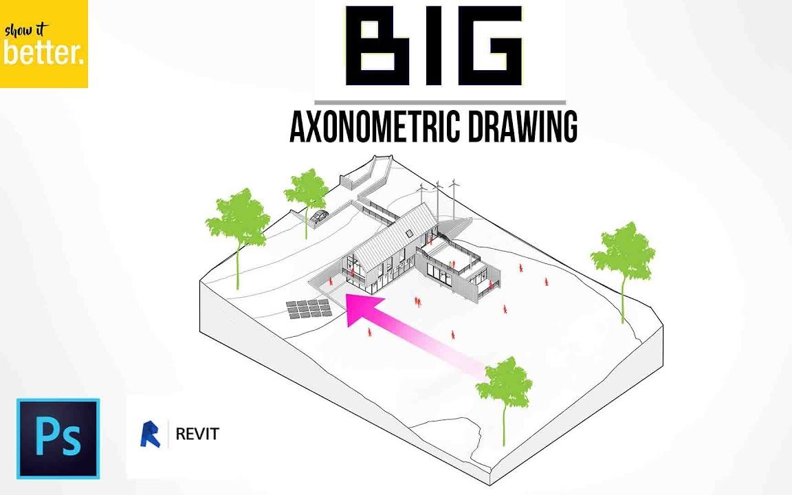 big风格建筑轴侧分析图制作ps教程—AXONOMETRIC DRAWING TUTORIAL哔哩哔哩bilibili