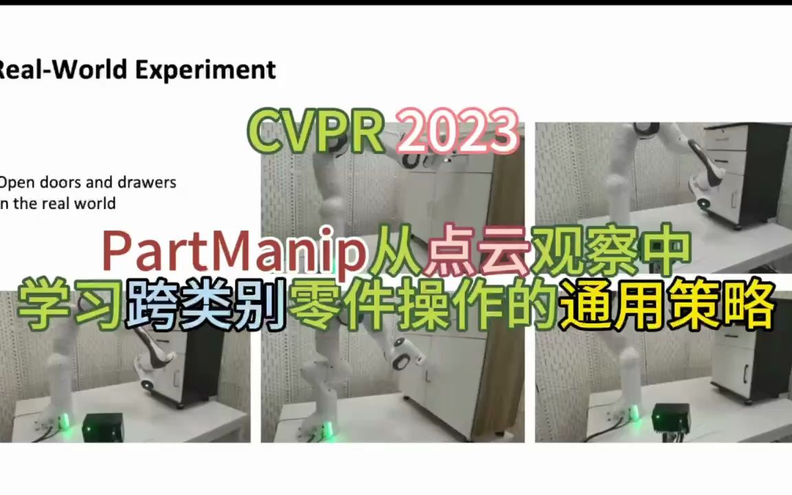 CVPR2023 I PartManip从点云观察中学习跨类别零件操作的通用策略哔哩哔哩bilibili