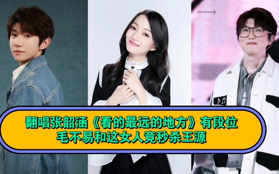 翻唱张韶涵《看的最远的地方》有段位,毛不易和这女人竟秒杀王源