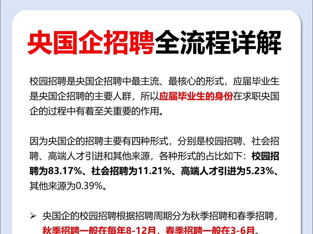 应届生必看央国企招聘全流程详解哔哩哔哩bilibili