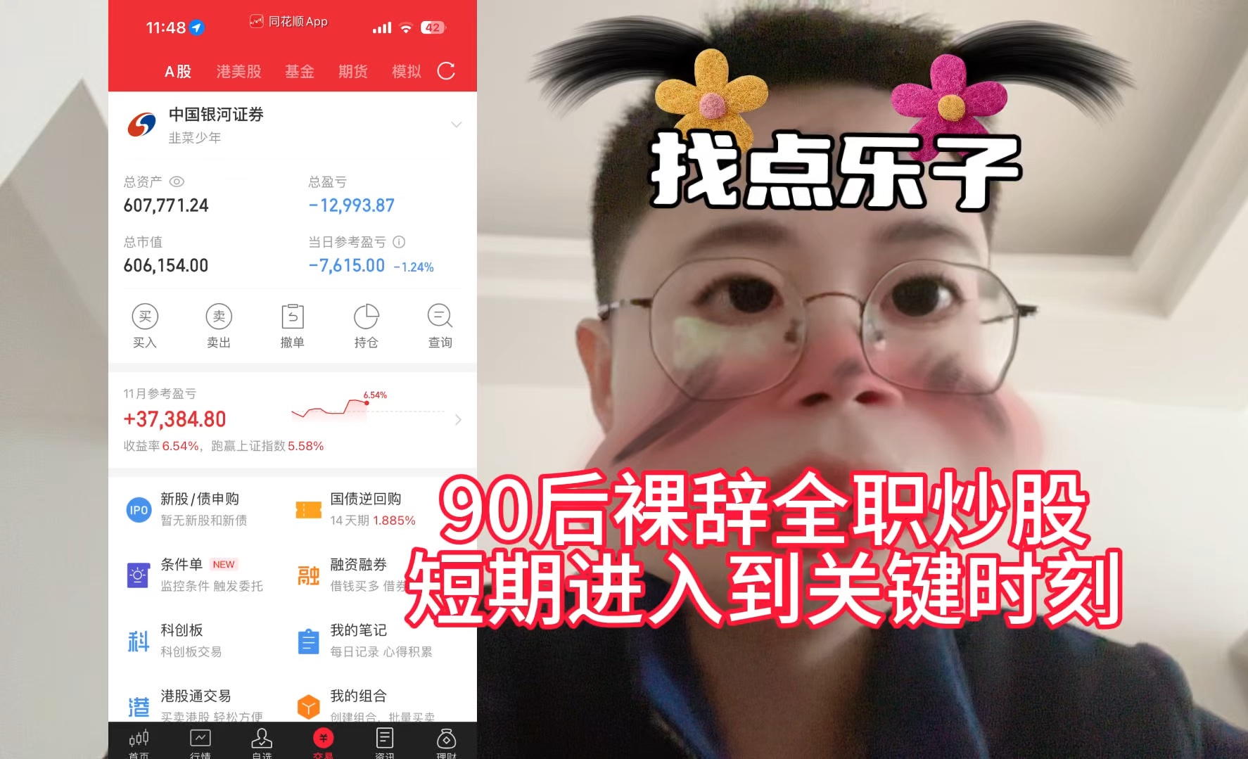 90后裸辞全职炒股,短期进入到关键时刻