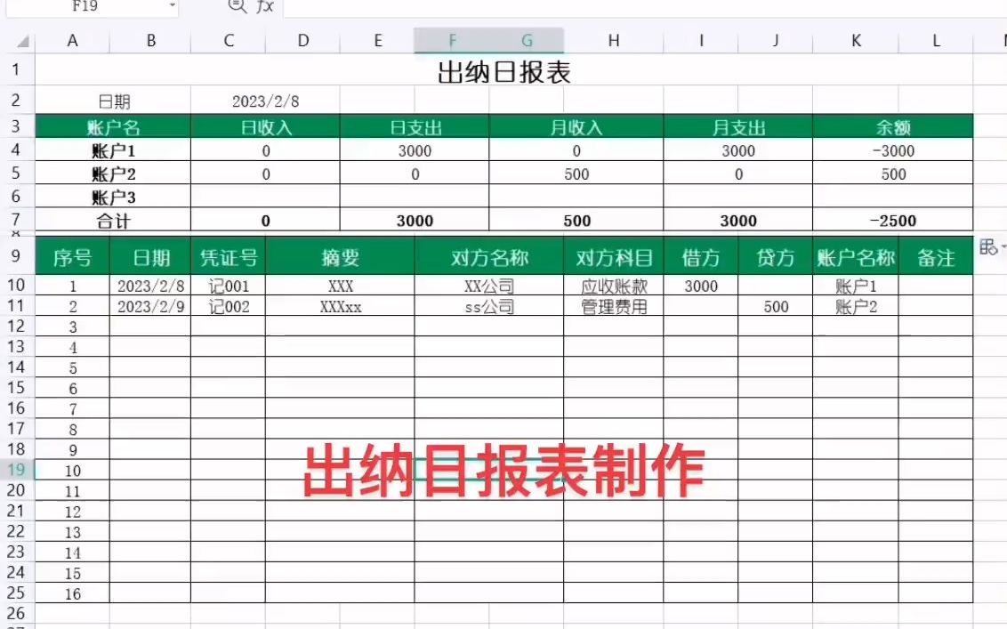 出纳日报表制作#wps表格入门基础教程哔哩哔哩bilibili