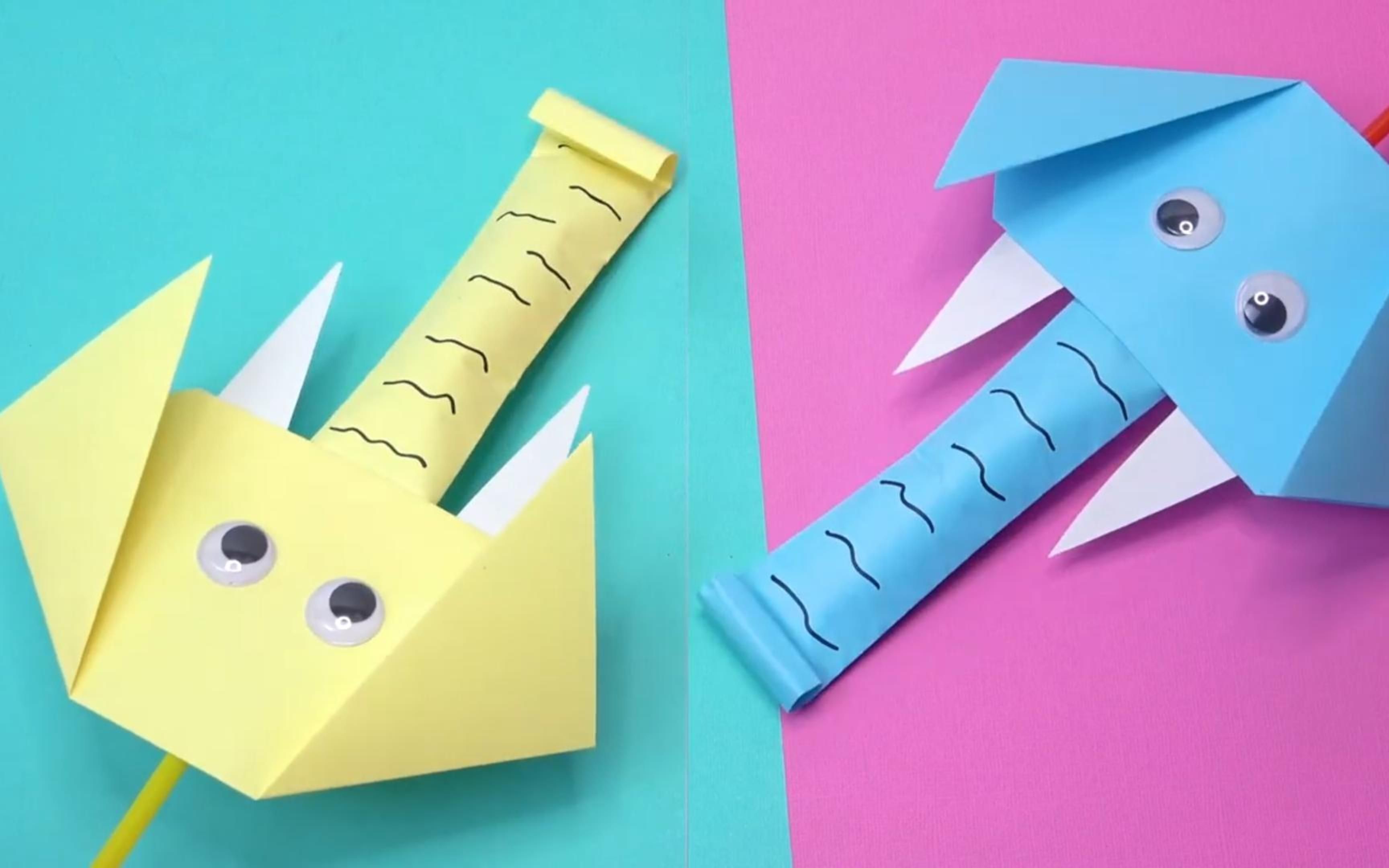 大象折纸教程简单易学自制手工玩具亲子手工制作教程幼儿手工