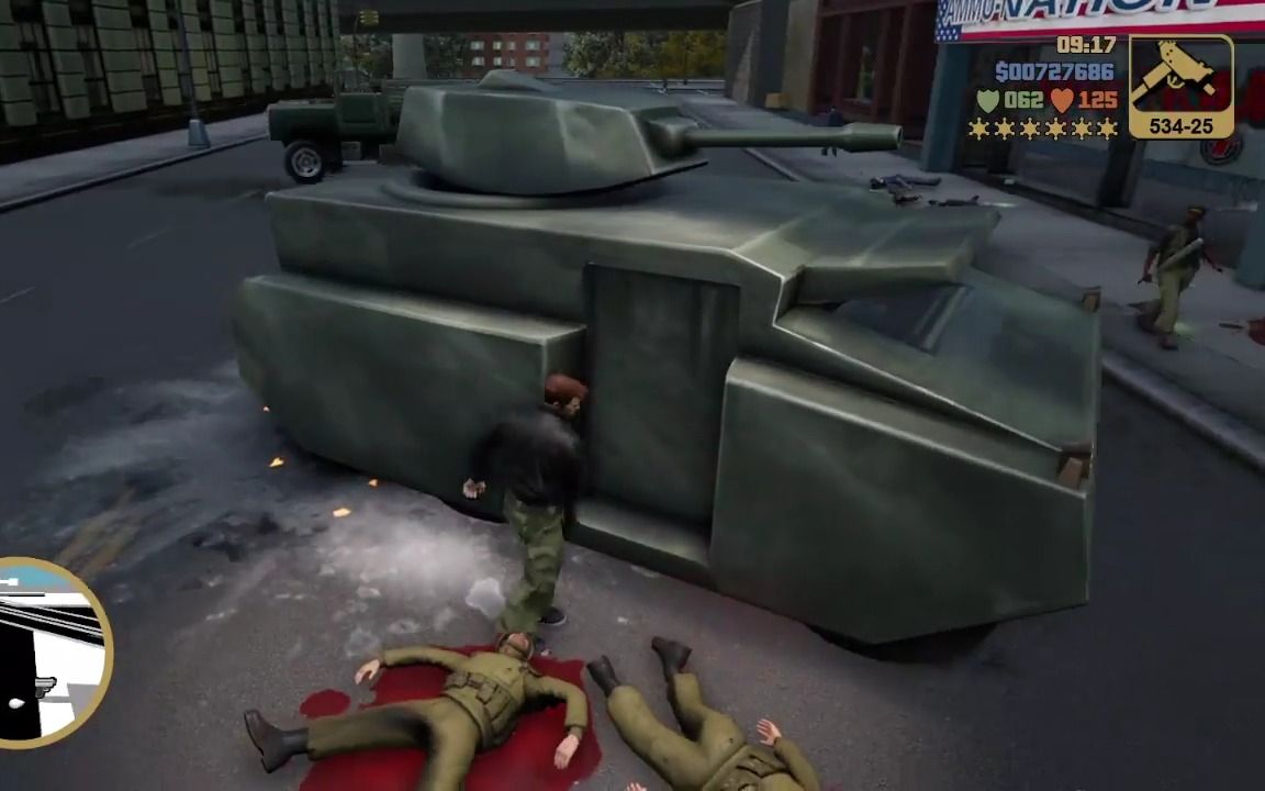 正常手段获得坦克演示.【gta3】