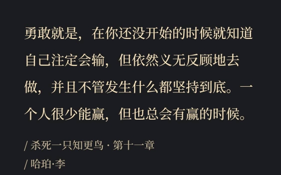 "你永远不可能真正的了解一个人,除非你穿上他的鞋子走来走去,站在他