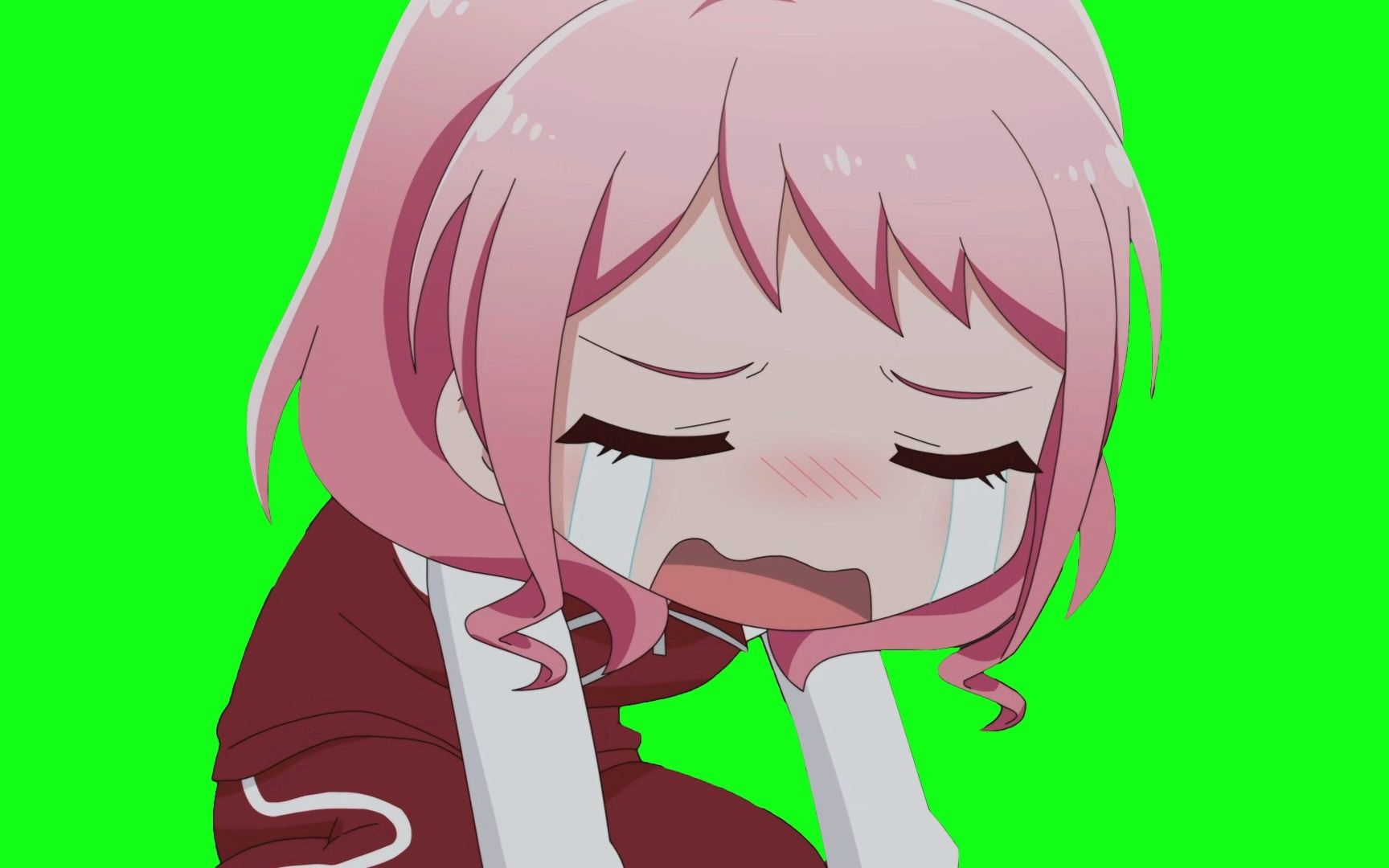 正在哭泣的粉毛