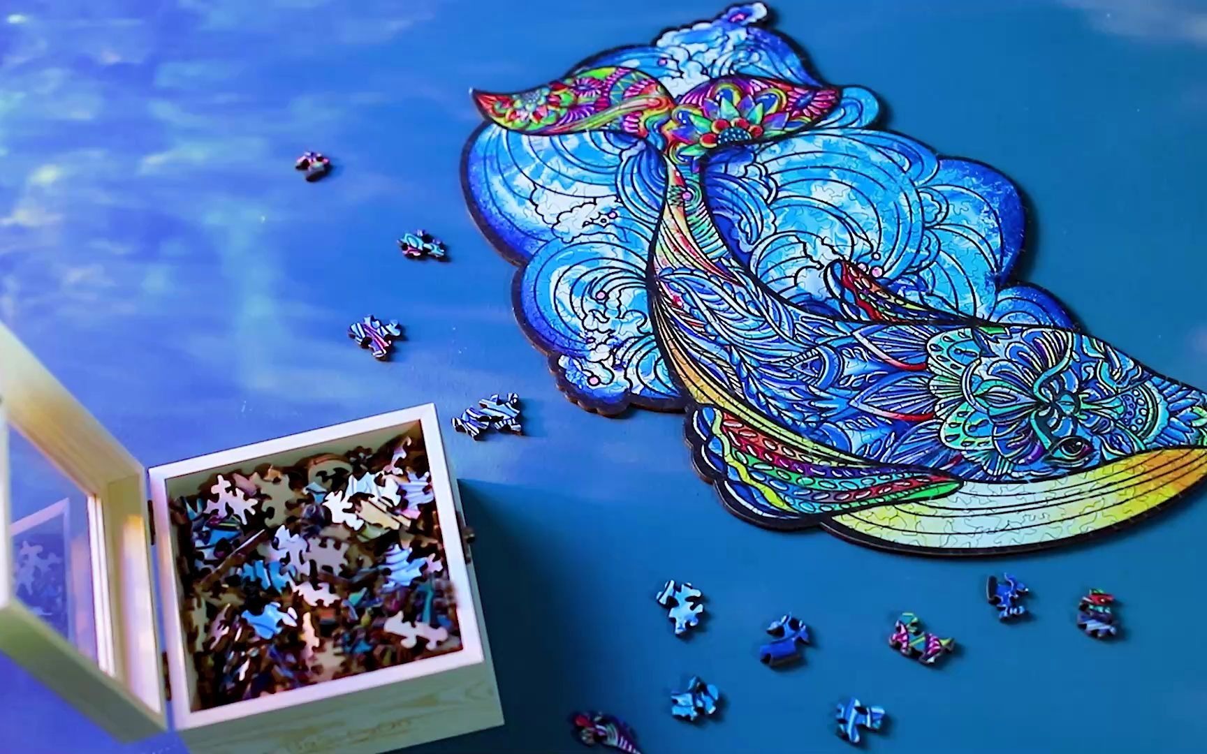 basifoqo木质异形拼图鲸鱼座